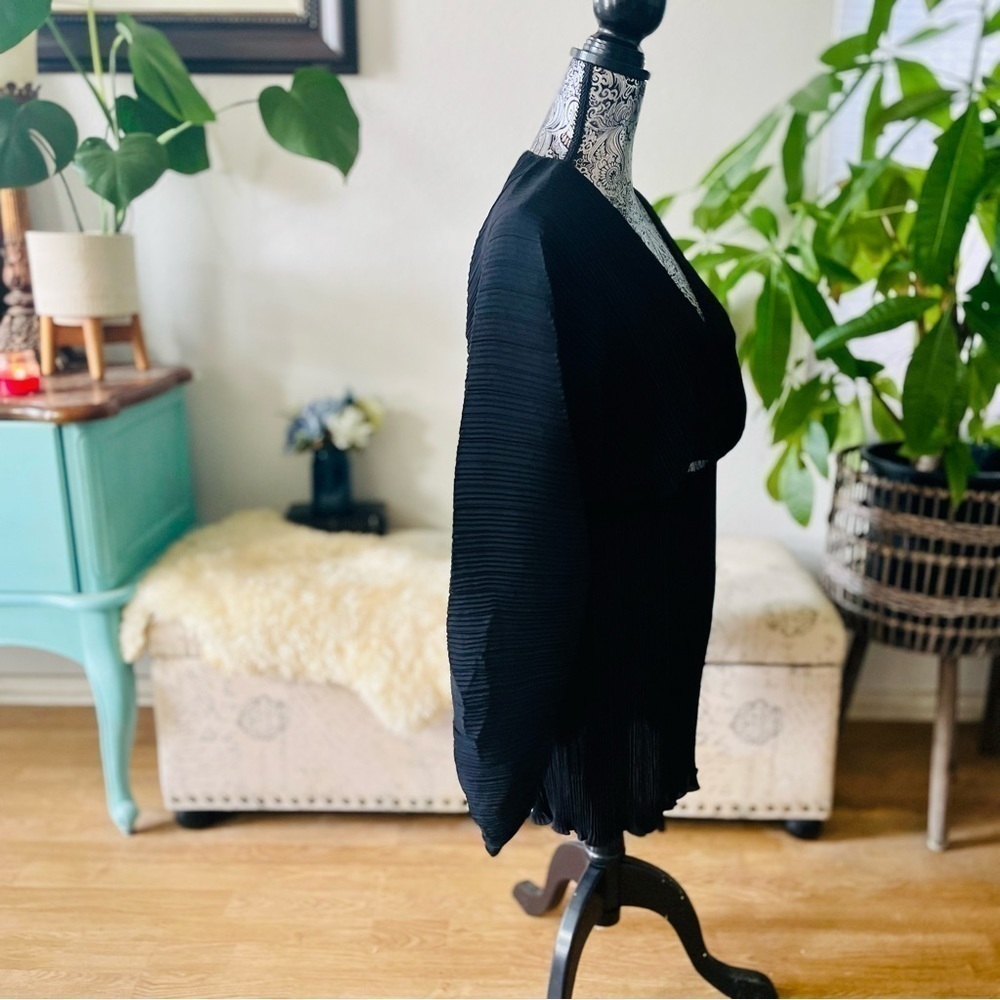 NWT Good American Always Fits Plissé Mini Dress in Black, Size 3/4 (Large/XL) - Picture 4 of 12